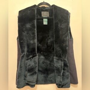 Ralph Lauren Faux Fur Vest - Black Plush Women’s Vest